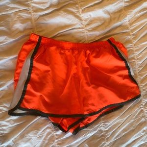 neon orange athletic shorts